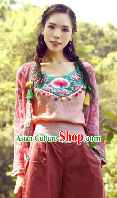 Traditional China National Costume Tang Suit Camisole Chinese Embroidered Stomachers Vests for Women