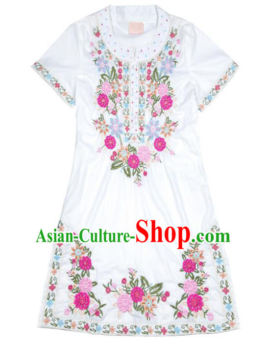 Traditional Ancient Chinese Young Women Cheongsam Dress Republic of China Tangsuit Stand Collar Blouse Dress Tang Suit Clothing