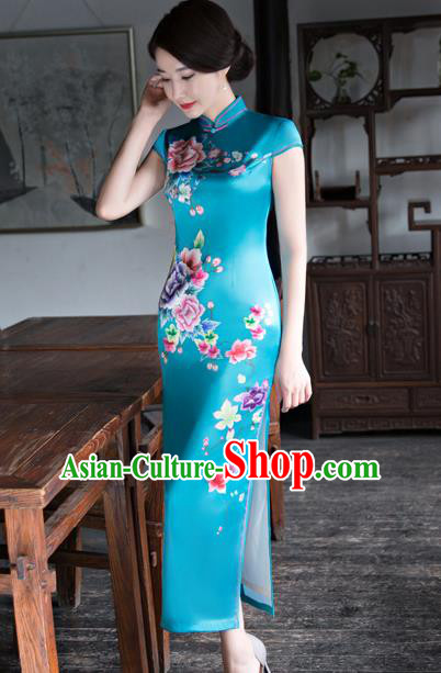 Traditional Ancient Chinese Young Women Cheongsam Dress Republic of China Tangsuit Stand Collar Blouse Dress Tang Suit Clothing