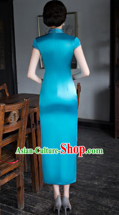 Traditional Ancient Chinese Young Women Cheongsam Dress Republic of China Tangsuit Stand Collar Blouse Dress Tang Suit Clothing