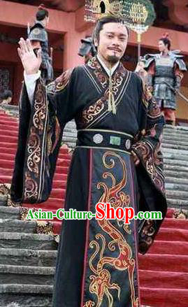 Ancient Chinese First Emperor of Qin Dynasty Ying Zheng Replica Costume for Men