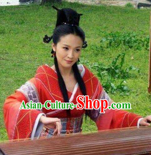 Chinese Ancient Han Dynasty Imperial Consort Ban Hanfu Dress Replica Costume for Women