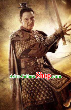 Ancient Chinese Han Dynasty Military Officer General Liu Zhu Replica Costume for Men