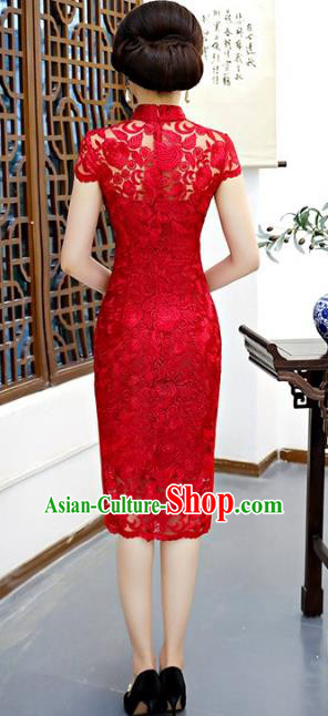 Traditional Ancient Chinese Young Women Cheongsam Dress Republic of China Tangsuit Stand Collar Blouse Dress Tang Suit Clothing