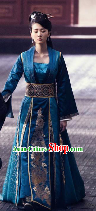 Chinese Nirvana in Fire Northern and Southern Dynasties Ancient Princess Consort Hanfu Dress Replica Costume for Women