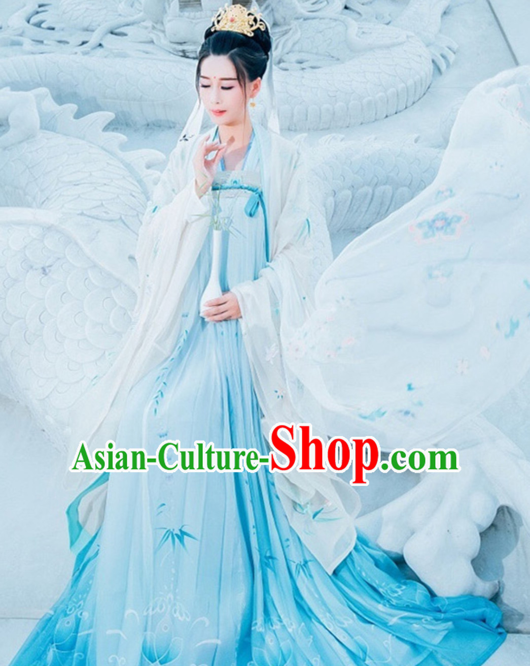 Ancient Chinese Tang Dynasty National Costume Hanfu Dress Clothing  Complete Set for Women Girls