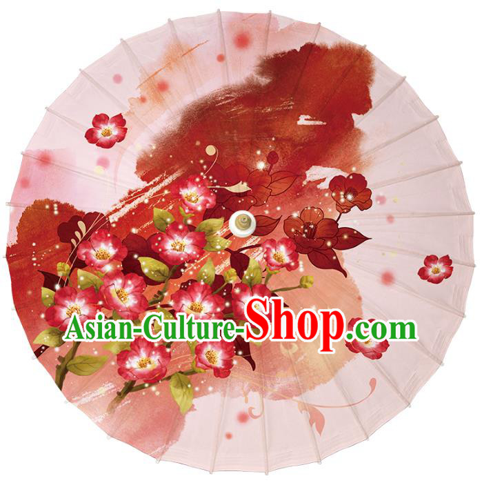 Chinese Traditional Artware Dance Umbrella Printing Flowers Paper Umbrellas Oil-paper Umbrella Handmade Umbrella