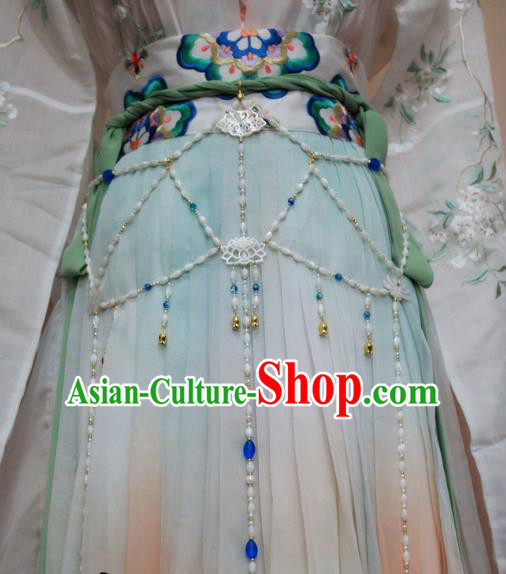 Chinese Handmade Classical Waist Accessories Princess Pearls Tassel Hanfu Belts for Women