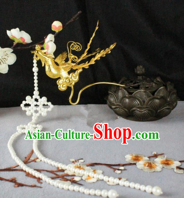 Chinese Handmade Classical Hair Accessories Wedding Hairpins Hanfu Hair Clip Beads Tassel Step Shake for Women