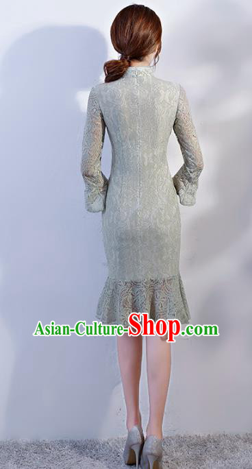 Traditional Ancient Chinese Young Women Cheongsam Dress Republic of China Tangsuit Stand Collar Blouse Dress Tang Suit Clothing