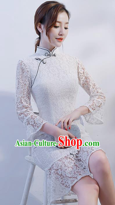 Traditional Ancient Chinese Young Women Cheongsam Dress Republic of China Tangsuit Stand Collar Blouse Dress Tang Suit Clothing