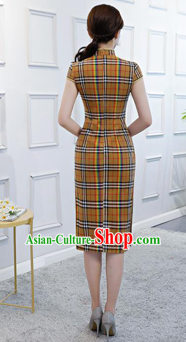 Traditional Ancient Chinese Young Women Cheongsam Dress Republic of China Tangsuit Stand Collar Blouse Dress Tang Suit Clothing