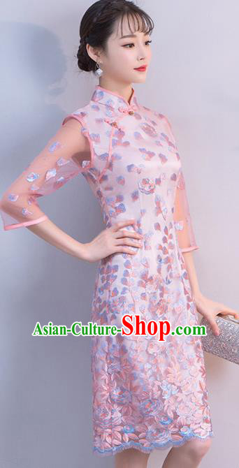 Traditional Ancient Chinese Young Women Cheongsam Dress Republic of China Tangsuit Stand Collar Blouse Dress Tang Suit Clothing
