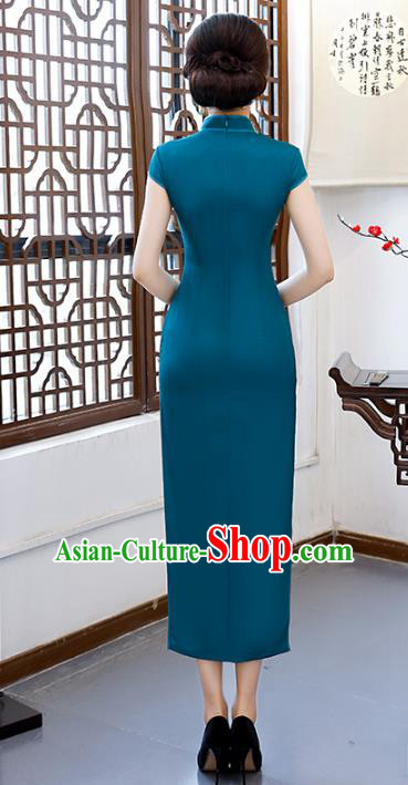 Traditional Ancient Chinese Young Women Cheongsam Dress Republic of China Tangsuit Stand Collar Blouse Dress Tang Suit Clothing
