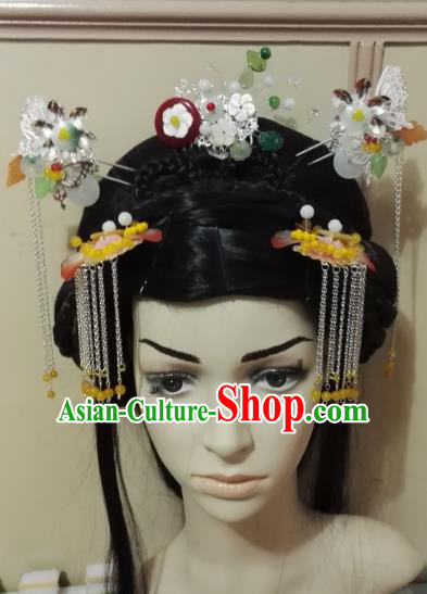 Traditional Chinese Ancient Princess Hair Accessories Hairpins Tassel Step Shake Complete Set for Women