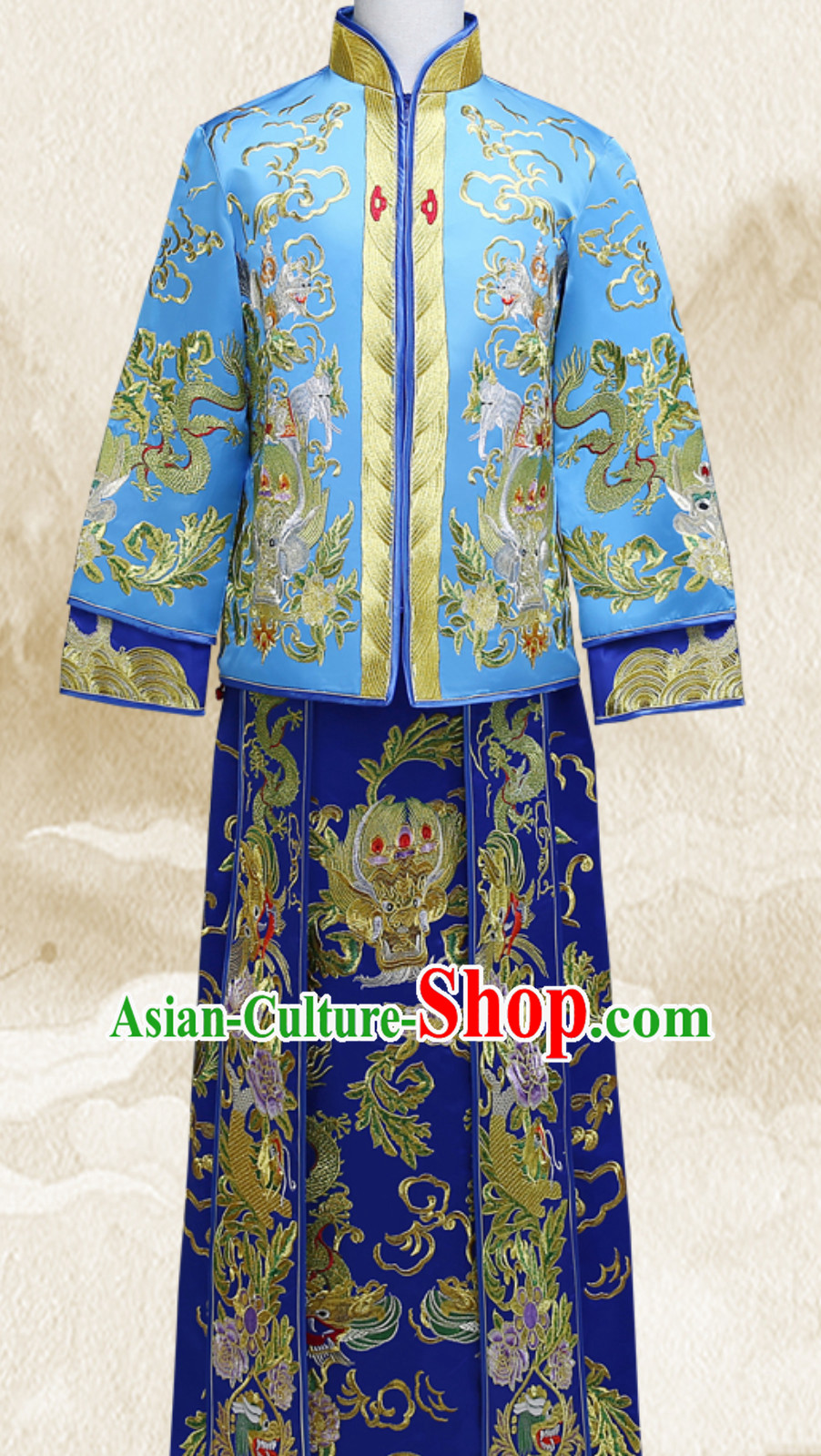 Embroidered Bridegroom Chinese Traditional Wedding Dresses Ceremonial Clothing China Wedding Dress for Men