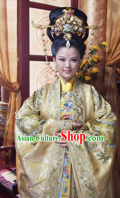 Chinese Ancient Tang Dynasty Imperial Empress Wu Zetian Dress Embroidered Replica Costume for Women