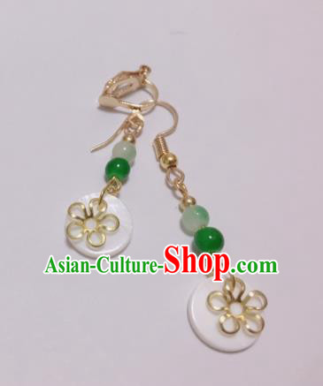 Traditional Chinese Ancient Jewelry Accessories Green Beads Earrings Eardrop for Women