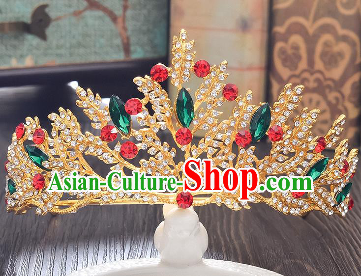 Handmade Bride Wedding Hair Accessories Baroque Crystal Royal Crown for Women
