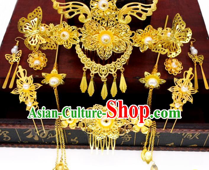 Traditional Chinese Ancient Hair Accessories Phoenix Coronet Hanfu Hairpins for Women