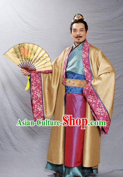 Ancient Chinese Tang Dynasty Ministry Councillor Businessman Replica Costume for Men