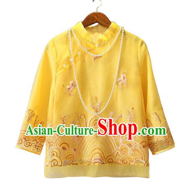 Traditional Ancient Chinese Young Women Cheongsam Dress Republic of China Tangsuit Stand Collar Blouse Dress Tang Suit Clothing