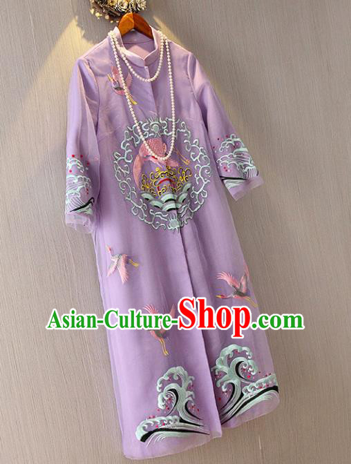 Traditional Ancient Chinese Young Women Cheongsam Dress Republic of China Tangsuit Stand Collar Blouse Dress Tang Suit Clothing