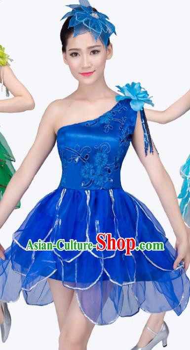 Top Grade Modern Dance Costume, Chorus Singing Group Dance Royalblue Dress for Women