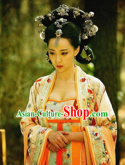 Traditional Chinese Ancient Palace Lady Costume, Tang Dynasty Princess Gaoyang Replica Costume for Women