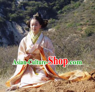 Traditional Chinese Han Dynasty Dowager Xin Zhui Hanfu Dress Ancient Replica Costume for Women