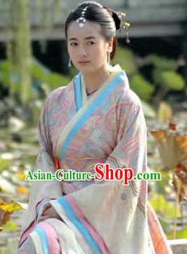 Traditional Ancient Chinese Han Dynasty Prime Minister Wife Xin Zhui Hanfu Dress Replica Costume for Women