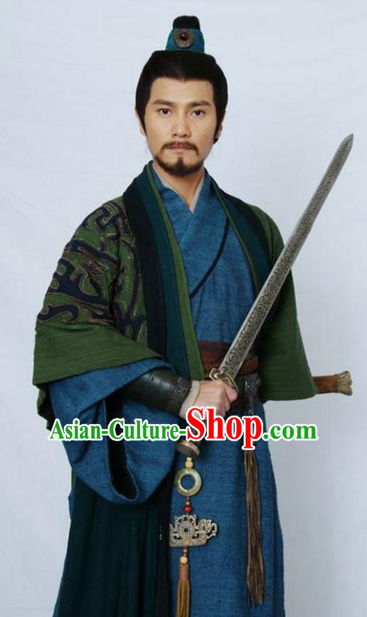 Chinese Ancient Qin Dynasty Military Officer General Meng Tian Replica Costume for Men