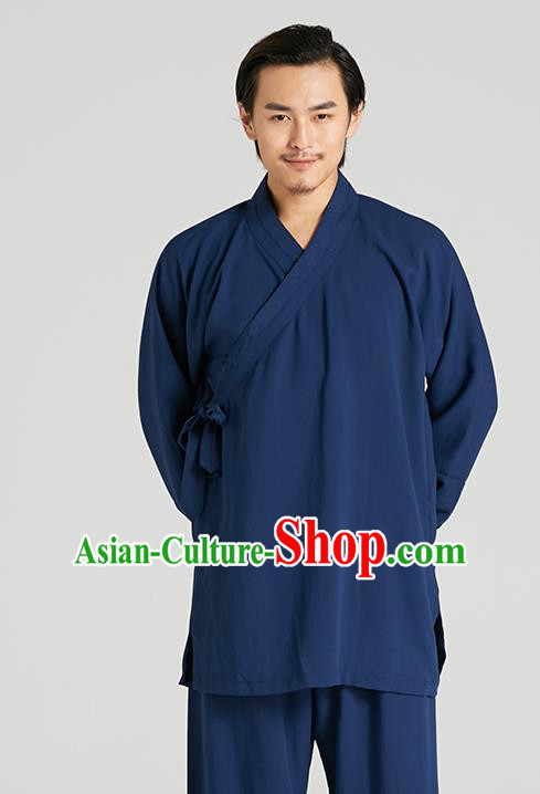 Top Grade Kung Fu Costume Martial Arts Training Blue Suits Gongfu Wushu Tang Suit Clothing for Men