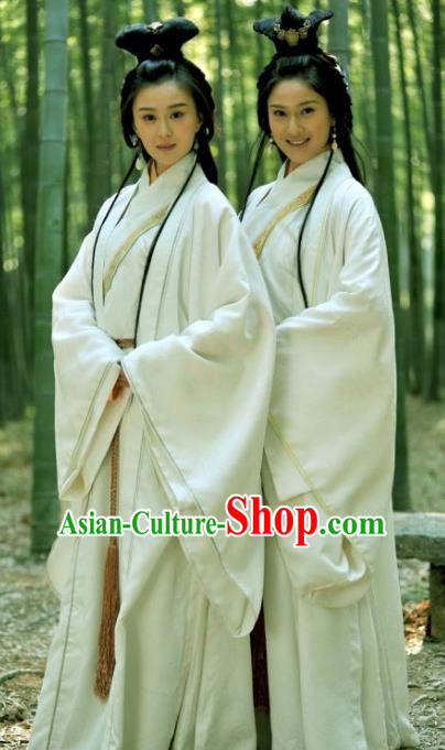 Ancient Chinese Three Kingdoms Period Beauty Xiao Qiao Hanfu Dress Replica Costume for Women
