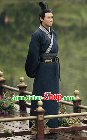Traditional Chinese Han Dynasty Young General Li Gan Replica Costume for Men