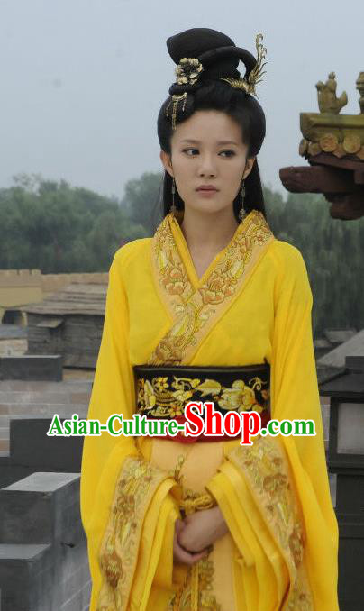 Traditional Chinese Warring States Period Imperial Concubine Xi Shi Hanfu Dress Embroidered Replica Costume for Women