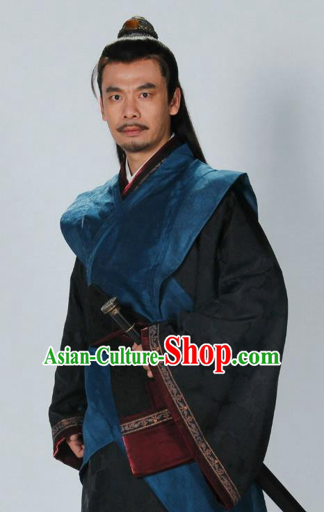 Traditional Chinese Ancient Warring States Period Qin State Prince Chu Liji Replica Costume for Men