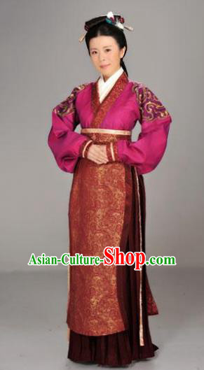 Traditional Chinese Ancient Chu Kingdom Palace Lady Hanfu Dress Embroidered Replica Costume for Women