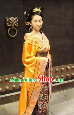 Chinese Ancient Han Dynasty Empress Zhang Yan Hanfu Embroidered Replica Costume for Women