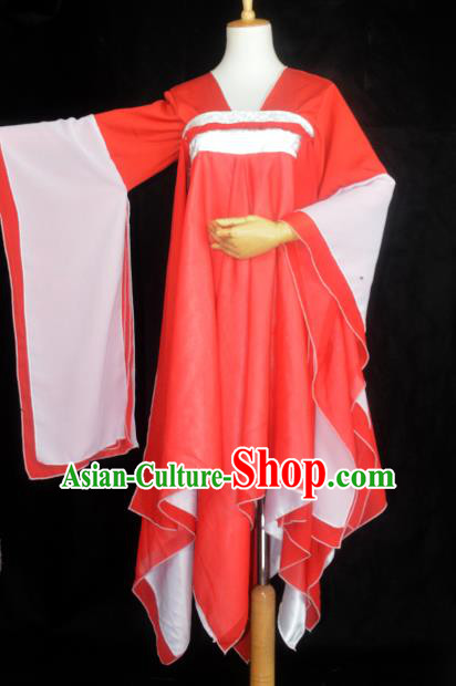Chinese Ancient Young Lady Costume Cosplay Female Swordsman Red Dress Hanfu Clothing for Women