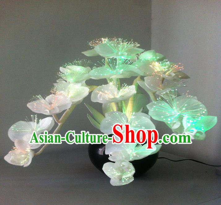 Traditional Handmade Chinese Bonsai Butterfly Orchid Lanterns Electric LED Lights Lamps Desk Lamp Decoration