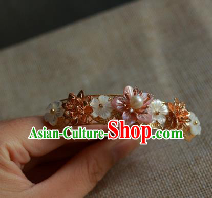 Traditional Chinese Ancient Shell Flowers Hair Stick Classical Hair Accessories Handmade Hairpins for Women