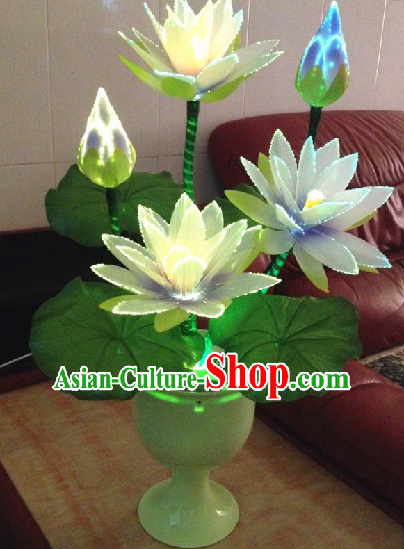 Traditional Handmade Chinese Lotus Electric LED Lights Lamps Lamp Decoration