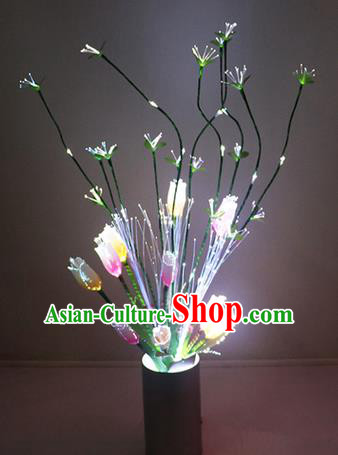 Traditional Handmade Chinese Tulip Flowers Lanterns Electric LED Lights Lamps Desk Lamp Decoration