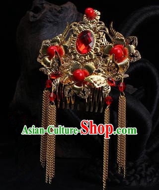 Chinese Ancient Wedding Hair Accessories Xiuhe Suit Phoenix Coronet Traditional Bride Headwear for Women