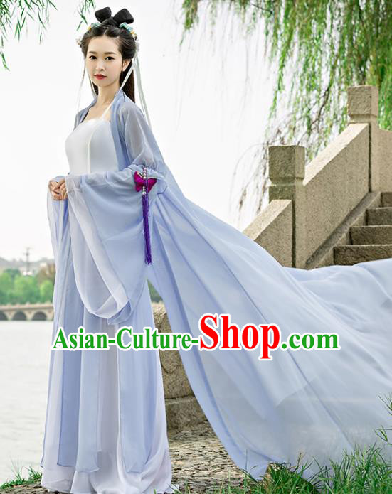 Traditional Chinese Ancient Swordswoman Costume, China Tang Dynasty Princess Hanfu Dress for Women