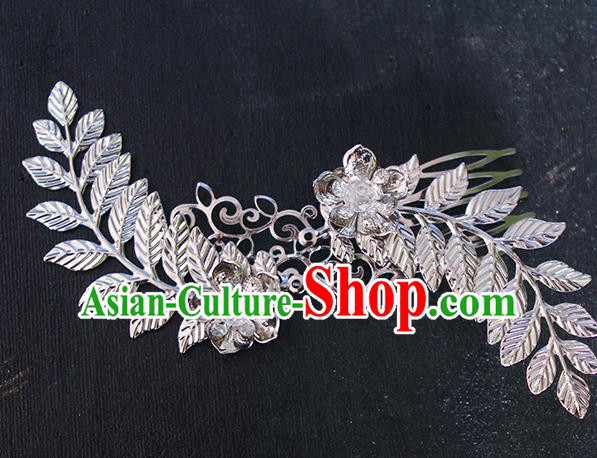 Chinese Ancient Hair Accessories Hanfu Hairpins Traditional Palace Leaf Hair Comb Headwear for Women