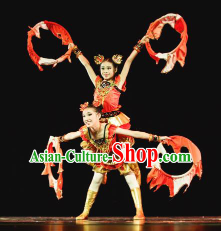 Traditional Chinese Folk Dance Nezha Costume, Children Classical Dance Dress Clothing for Kids
