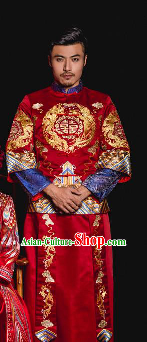 Chinese Traditional Embroidery Wedding Costume China Ancient Bridegroom Tang Suit Embroidered Clothing for Men
