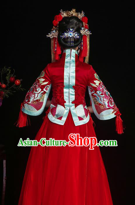 Traditional Chinese Wedding Costumes Traditional Xiuhe Suits Ancient Chinese bridal Full Dress